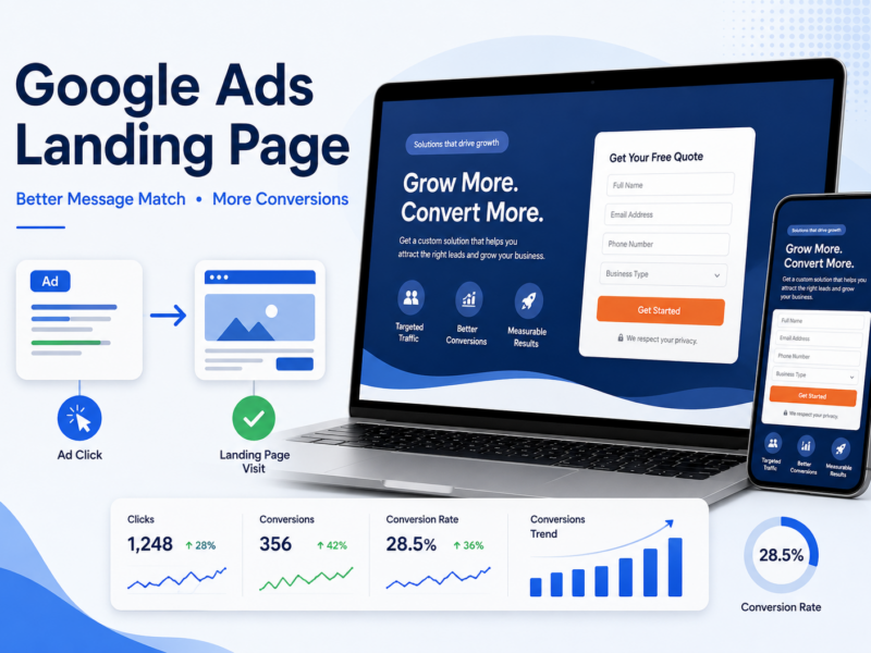 Google Ads landing page in Winnipeg designed to improve conversions